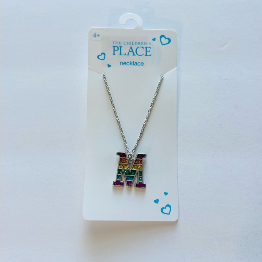The Children's Place Multicolor Rainbow M Initial Necklace